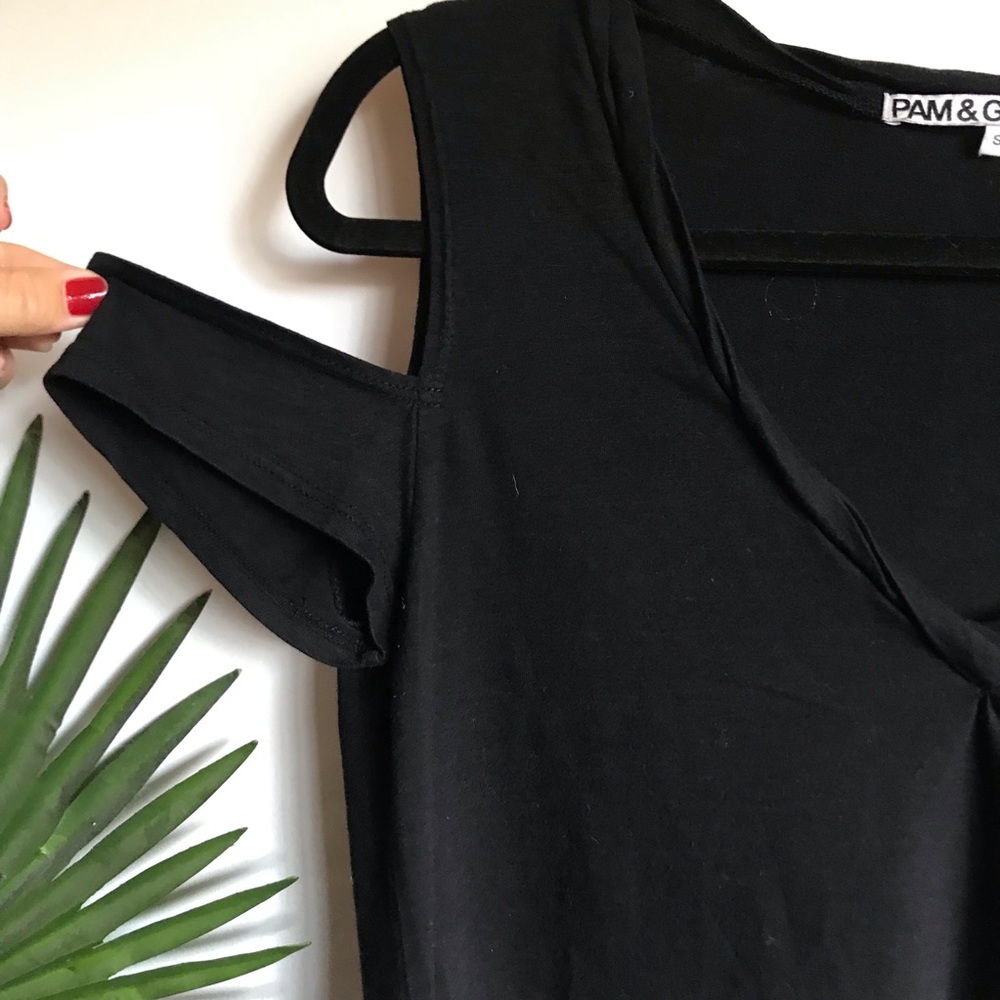 Pam & Gela Cut Out Black Tee